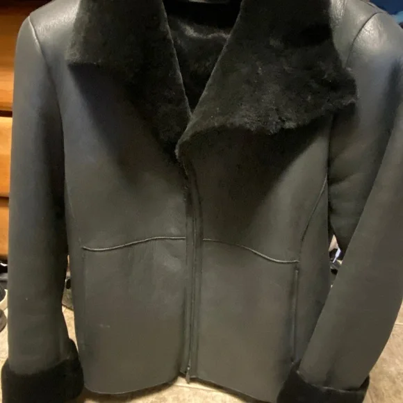Black Armani sheepskin jacket. Men or women.